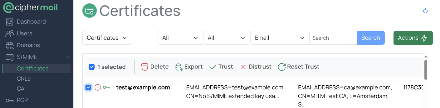 Certificate Trust List (CTL)