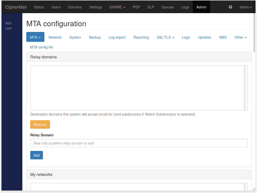 MTA configuration